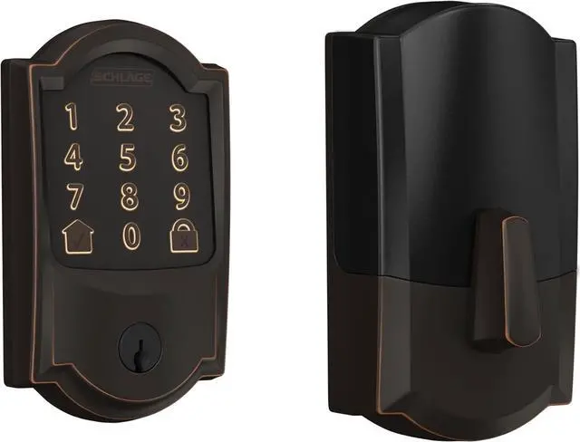 Main image of Encode Smart Wi-Fi Deadbolt with Camelot Trim in Aged Bronze