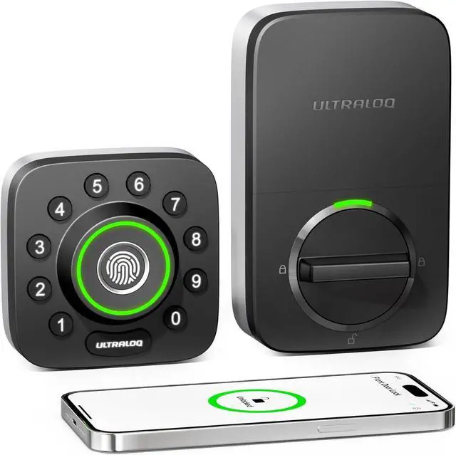Main image of Smart Lock U-Bolt Pro, 7-in-1 Fingerprint Keyless Entry Door Lock with App Control, Anti-peep Keypad, Auto Unlock, Auto Lock, IP65 Waterproof