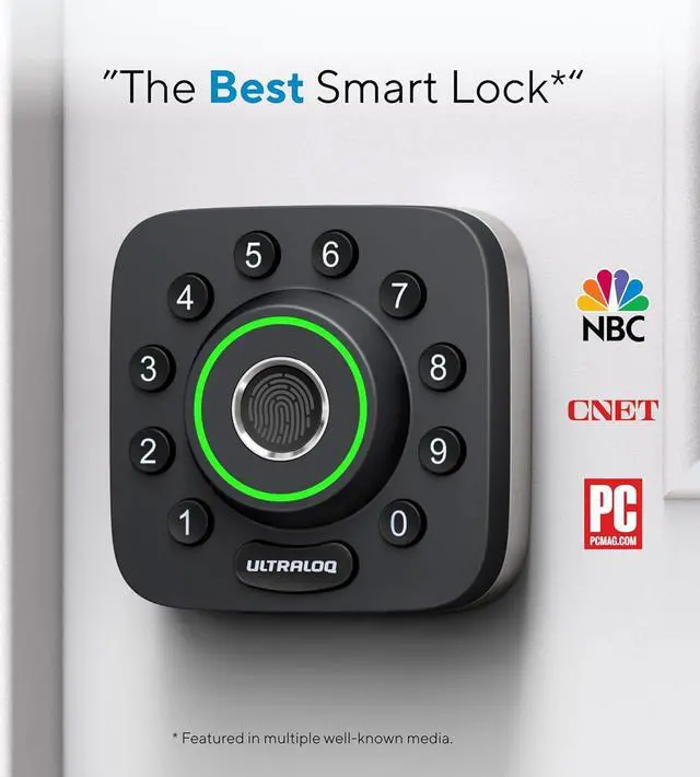 Alt view image 2 of 7 - Smart Lock U-Bolt Pro, 7-in-1 Fingerprint Keyless Entry Door Lock with App Control, Anti-peep Keypad, Auto Unlock, Auto Lock, IP65 Waterproof