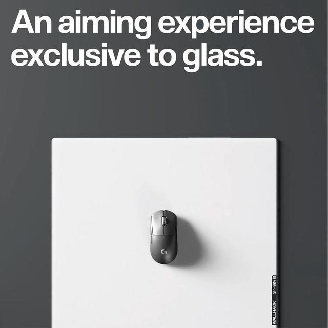 Alt view image 2 of 7 - Wallhack SP-004 Glass Gaming Mousepad - Professional Esport Mouse Mat w/Specialty Surface for Top Speed and Control, Large Tempered Glasspad with Full Silicone Base White, XL 16.92" x 19.29"