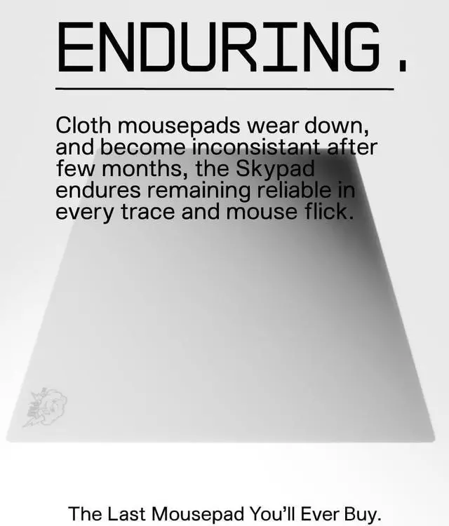 Alt view image 2 of 5 - Glass 3.0 XL Gaming Mouse Pad with Cloud Logo | Professional Large Mouse Mat | 400 x 500 mm | White | Special Glass Surface with Improved Precision and Speed