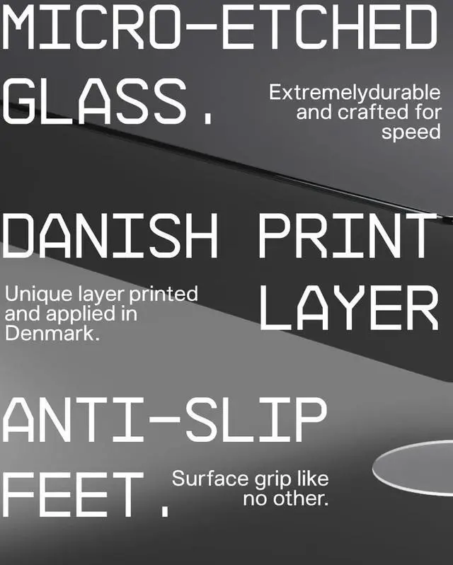 Alt view image 5 of 5 - Glass 3.0 XL Gaming Mouse Pad with Cloud Logo | Professional Large Mouse Mat | 400 x 500 mm | White | Special Glass Surface with Improved Precision and Speed