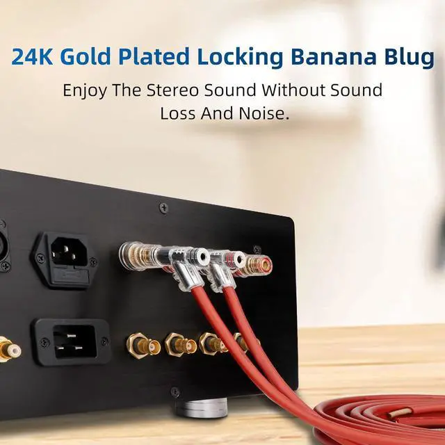 Alt view image 2 of 7 - Locking Banana Plugs 8Pcs 45 Degree Banana Connectors Double Screw Speaker Banana Plug for 8-15 Guage Speaker Wire,Audio/Video Receiver,Sound Systems with L-Form Hex Wrench(Rhodium Plated)