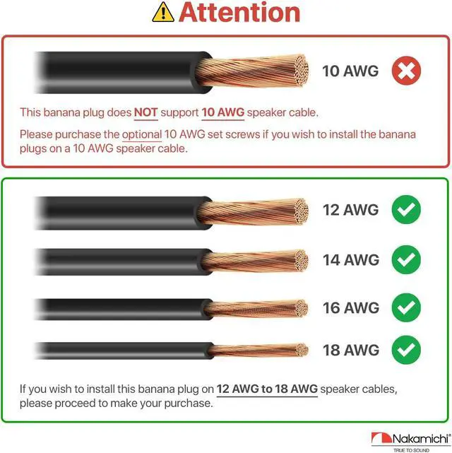 Alt view image 2 of 7 - Excel Series 24k Gold Plated Banana Plug 12-18 AWG Gauge Size 4mm for Speakers Amplifier Hi-Fi Receiver Stereo Home Theatre Audio Wire Cable Connector Set Screw Type 48 Pcs (24-Pairs)