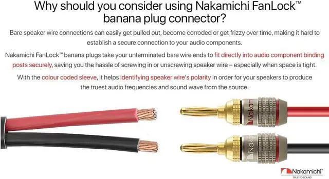 Alt view image 3 of 7 - FanLock Excel Series 24k Gold Plated Banana Plug 10 AWG - 18 AWG Gauge Size 4mm for Speakers Amplifier Hi-Fi Stereo Home Theatre Radio Audio Wire Cable Quick Connector, 24 Pcs (12-Pairs)