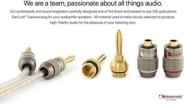 Alt view image 4 of 7 - FanLock Excel Series 24k Gold Plated Banana Plug 10 AWG - 18 AWG Gauge Size 4mm for Speakers Amplifier Hi-Fi Stereo Home Theatre Radio Audio Wire Cable Quick Connector, 24 Pcs (12-Pairs)