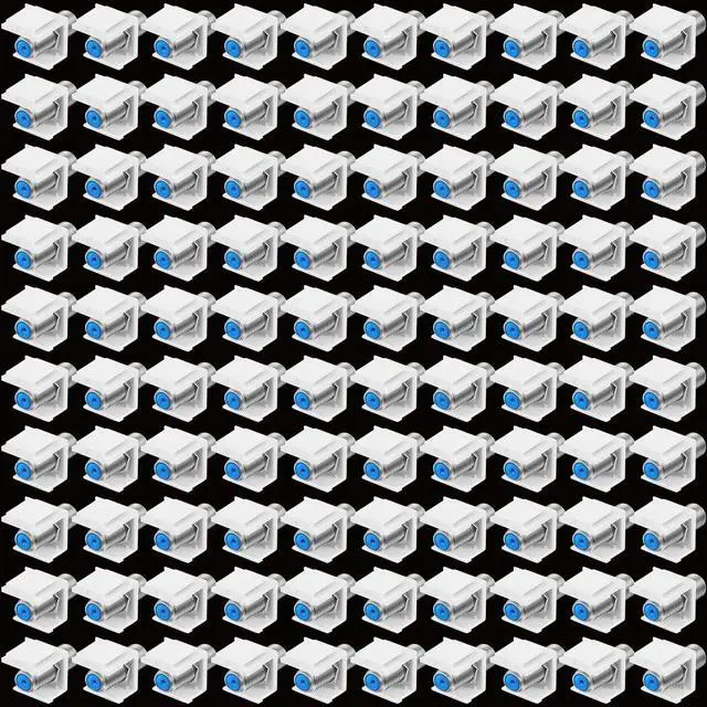Alt view image 7 of 7 - F-Type RG6 Trapezoidal Jack Insert Socket with Blue Inner Core, Trapezoidal Jack Socket Gender Changer, Screw-Type Audio Speaker Trapezoid for Wall Plate Female to Female (Silver,100 Pcs)