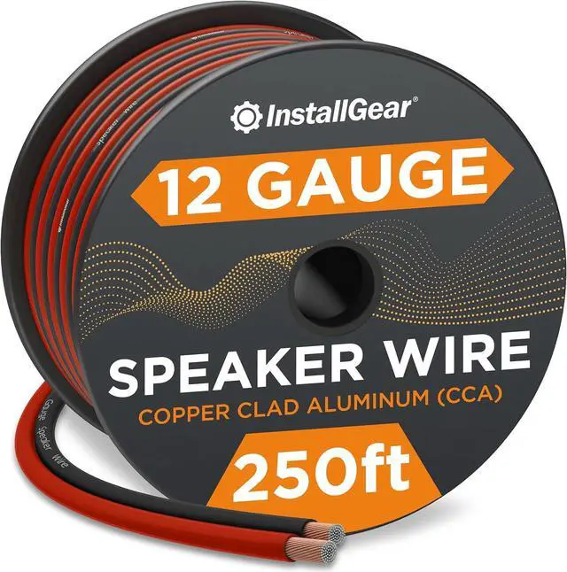 Main image of 12 Gauge AWG 250ft Speaker Wire True Spec and Soft Touch Cable - Great Use for Car Speakers Stereos, Home Theater Speakers, Surround Sound, Radio - 12 AWG Speaker Wire - Red/Black