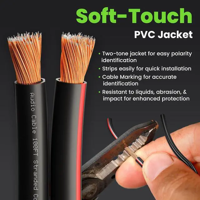 Alt view image 2 of 7 - 16AWG Speaker Wire, GearIT Pro Series 16 Gauge Speaker Wire Cable (500 Feet / 152.4 Meters) Great Use for Home Theater Speakers and Car Speakers, Black