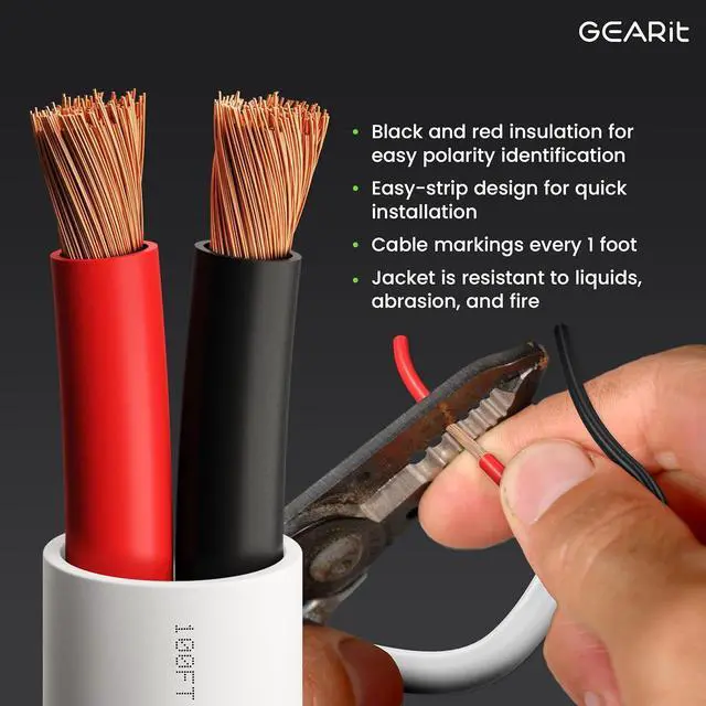 Alt view image 2 of 7 - 16/2 Speaker Wire (250 Feet) 16AWG Gauge - in Wall Audio Speaker Wire Cable / CL2 Rated / 2 Conductors - OFC Oxygen-Free Copper, White 250ft