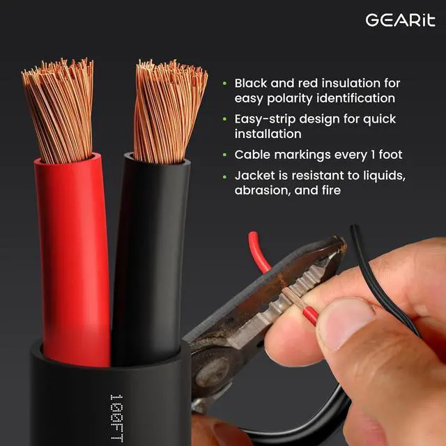 Alt view image 2 of 7 - 14/2 Speaker Wire (100 Feet) 14AWG Gauge - Outdoor Direct Burial in Ground/in Wall / CL3 CL2 Rated / 2 Conductors - OFC Oxygen-Free Copper, Black 100ft