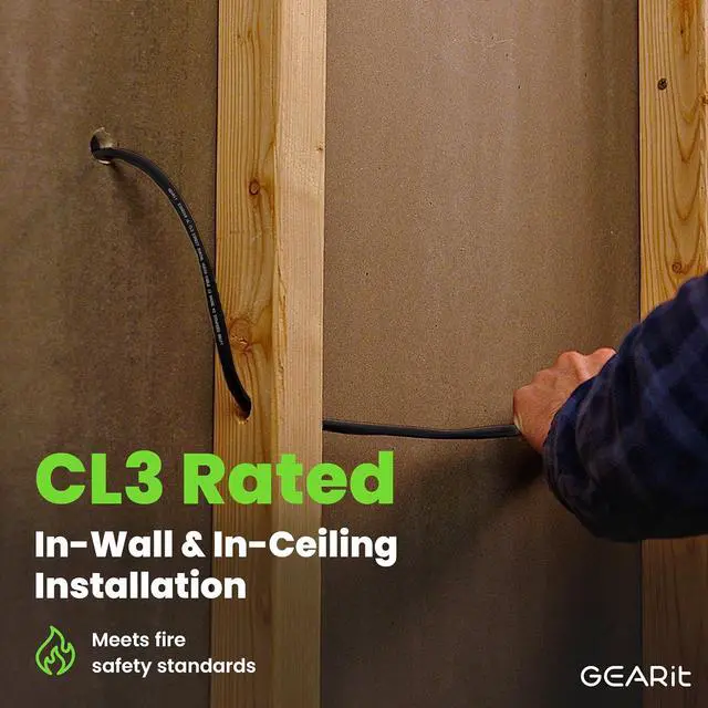 Alt view image 5 of 7 - 14/2 Speaker Wire (100 Feet) 14AWG Gauge - Outdoor Direct Burial in Ground/in Wall / CL3 CL2 Rated / 2 Conductors - OFC Oxygen-Free Copper, Black 100ft