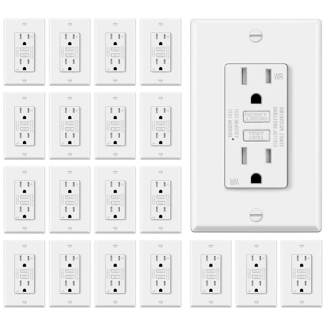 Smo GFCI Outlet 15A – Tamper Resistant Weather Resistant – ETL – White