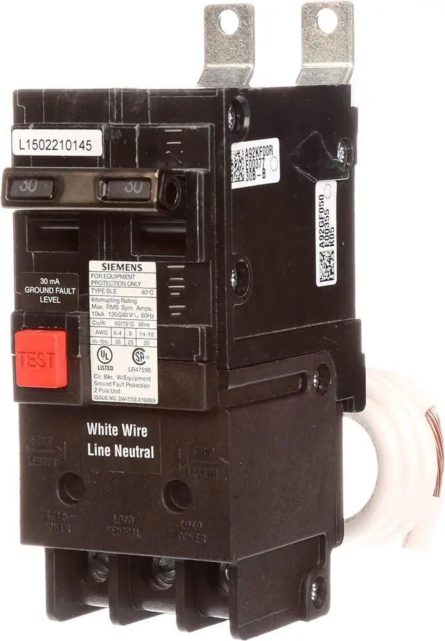 Main image of BE230 30-Amp Double Pole 120/240-Volt 10KAIC Ground Fault Circuit interrupter