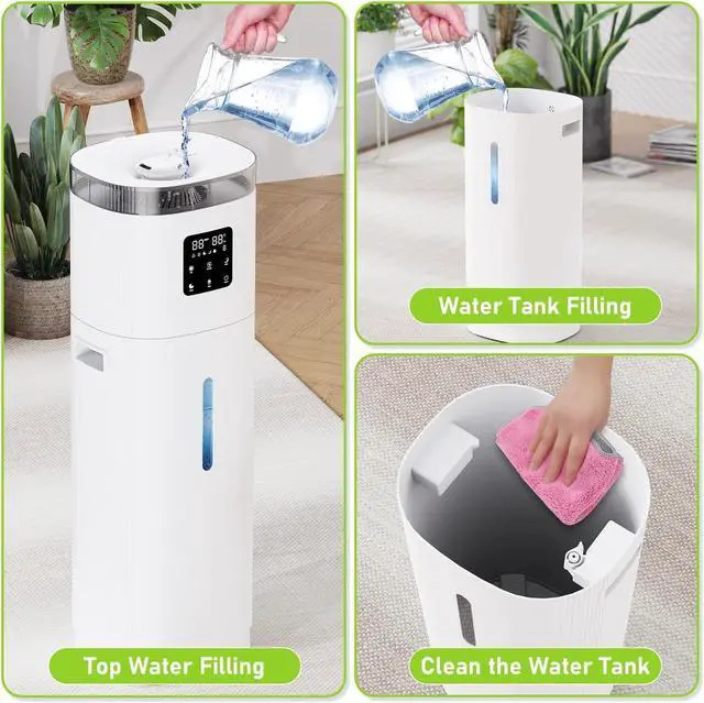 Alt view image 5 of 7 - Humidifier Large Room, 4.8Gal/18L Cool Mist Humidifiers for Whole House 2200 sqft, Quiet Humidifiers for Bedroom with Extension Tube, 800ml/h Mist Output, Remote Control, for Home Office Commercial