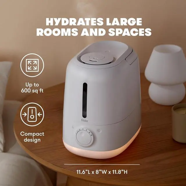 Alt view image 3 of 6 - Baby 3-in-1 XL Top Fill Humidifier for Bedroom, 6L Tank Cool Mist Humidifier for Large Rooms + Diffuser, Nightlight, Auto Shut-Off, Quiet, Carry Handle, Night Light, Essential Oil Diffuser