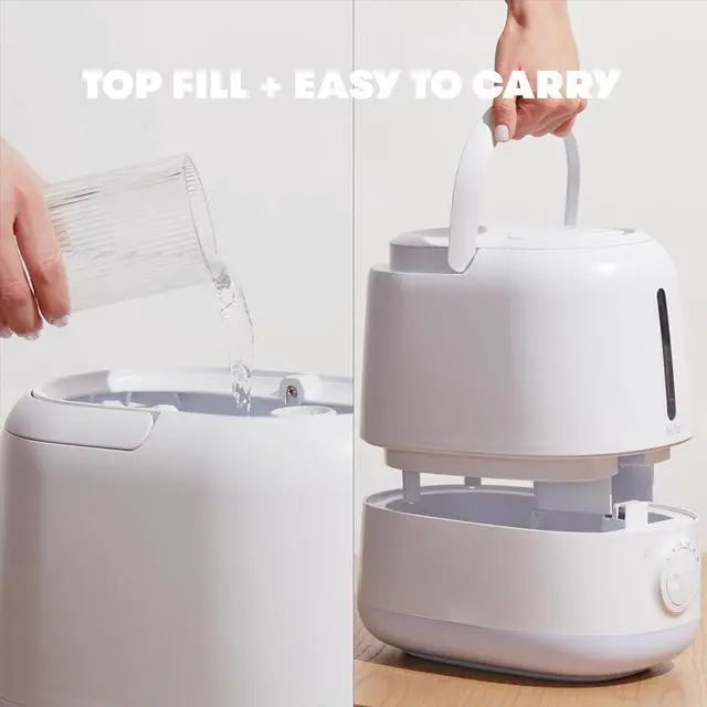 Alt view image 4 of 6 - Baby 3-in-1 XL Top Fill Humidifier for Bedroom, 6L Tank Cool Mist Humidifier for Large Rooms + Diffuser, Nightlight, Auto Shut-Off, Quiet, Carry Handle, Night Light, Essential Oil Diffuser