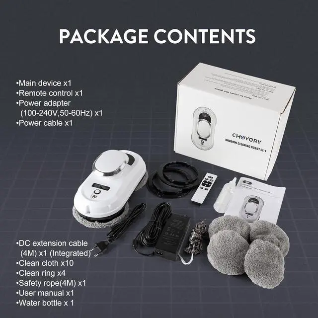 Alt view image 2 of 7 - Window Cleaner Robot,Smart Glass Cleaning Robotic with 5600Pa Strong Suction,Remote Control Window Cleaning Robot for Windows/Tiles/Class Door