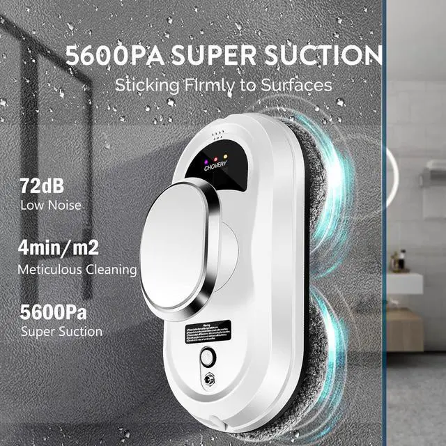 Alt view image 3 of 7 - Window Cleaner Robot,Smart Glass Cleaning Robotic with 5600Pa Strong Suction,Remote Control Window Cleaning Robot for Windows/Tiles/Class Door