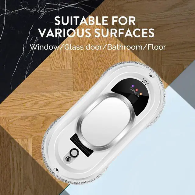 Alt view image 7 of 7 - Window Cleaner Robot,Smart Glass Cleaning Robotic with 5600Pa Strong Suction,Remote Control Window Cleaning Robot for Windows/Tiles/Class Door