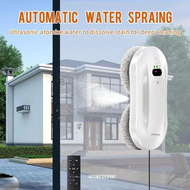 Alt view image 5 of 6 - Window Cleaning Robot,Smart Windows Robot Cleaner with Long Life BLDC Motor,Automatic Water Spray,Remote Control Window Washer Robot for Windows/Tiles/Glass Door