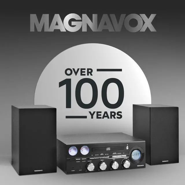 Alt view image 7 of 7 - MM451 3-Piece Tray Loading CD Shelf System with Digital PLL FM Stereo Radio, Bluetooth Wireless Technology, and Remote Control in Black | LCD Display | AUX Port Compatible |