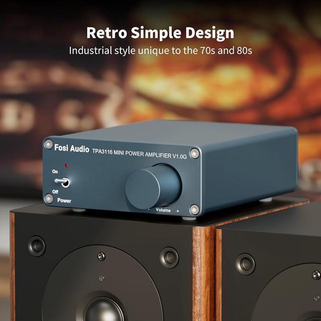 Alt view image 3 of 7 - Audio V1.0G 2 Channel Class D Mini Stereo Amplifier for Home Speakers TPA3116 50W x 2 with Power Supply