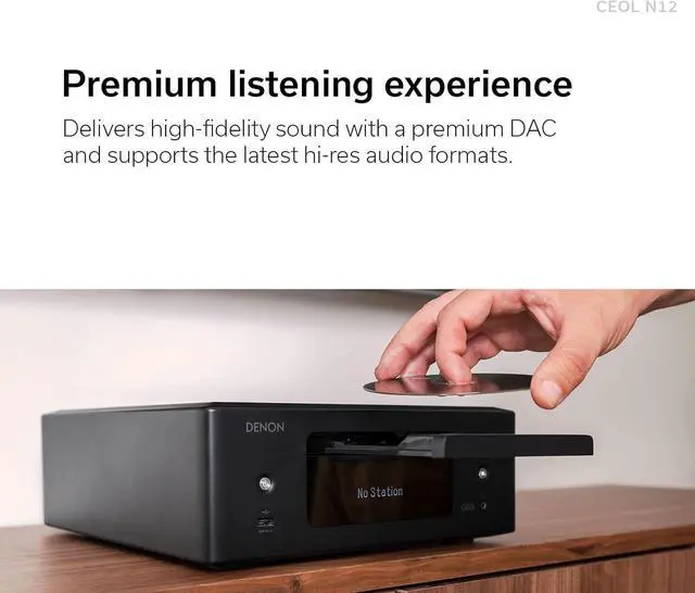 Alt view image 4 of 7 - RCD-N12, Bluetooth CD Player with Integrated AM/FM Radio Tuner, & Wi-Fi, Perfect for Smaller Rooms and Houses,  Alexa Compatibility, Supports Gaming Consoles, TV & More