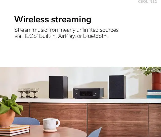 Alt view image 7 of 7 - RCD-N12, Bluetooth CD Player with Integrated AM/FM Radio Tuner, & Wi-Fi, Perfect for Smaller Rooms and Houses,  Alexa Compatibility, Supports Gaming Consoles, TV & More