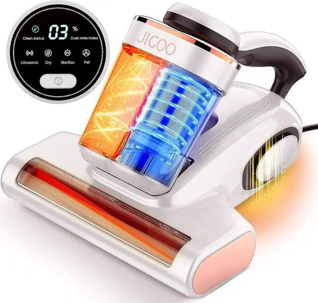 Main image of Bed Vacuum Cleaner with Dust Sensor, Mattress Vacuum Cleaner with UV & Ultrasonic and High Heating, 13Kpa Suction 500W Powerful Double-Cup Handheld Vacuums (J300, Corded)