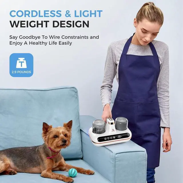 Alt view image 7 of 7 - Bed Vacuum Cleaner - 5-in-1 Cordless Mattress Vacuum Cleaner, Powered by UV-C Light & Ultrasonic Technology, 16Kpa Strong Suction,Low Noise,Suitable for Dust, Pet Hair, Etc.