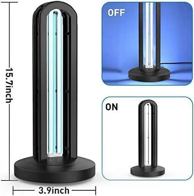 Alt view image 6 of 7 - UV Light Sanitizer & Ultraviolet Lamp w/Remote Control (Portable UV-C Cleaner for Home, Baby Room, Office | 38W UVC Disinfection Bulb | Kill Germs, Bacteria, Virus | USA)