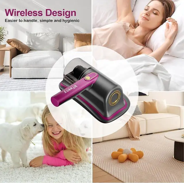 Alt view image 3 of 6 - Cordless Bed Vacuum Cleaner-6600mAh Wireless Handheld UV Mattress Vacuum Cleaner,Lightweight Two Speeds Cleaner Machine for Bed,Sofas,Pillow
