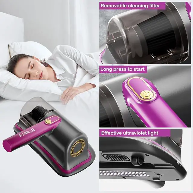 Alt view image 5 of 6 - Cordless Bed Vacuum Cleaner-6600mAh Wireless Handheld UV Mattress Vacuum Cleaner,Lightweight Two Speeds Cleaner Machine for Bed,Sofas,Pillow