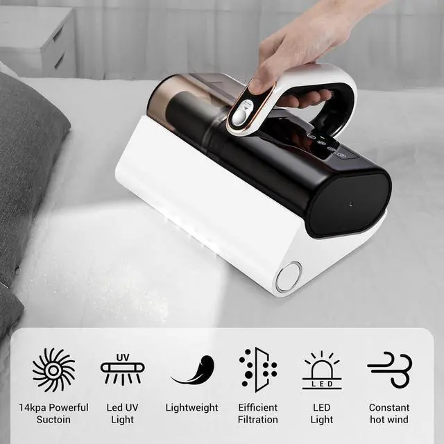Alt view image 3 of 7 - Bed Vacuum Cleaner, Handheld UV Mattress Cleaner with LED light & High Heating Tech, 500W Powerful Deep Mattress Vacuum, HEPA Filter for Bed, Mattress, Pillow, Couch, Pet Hair and Carpets Cleaning
