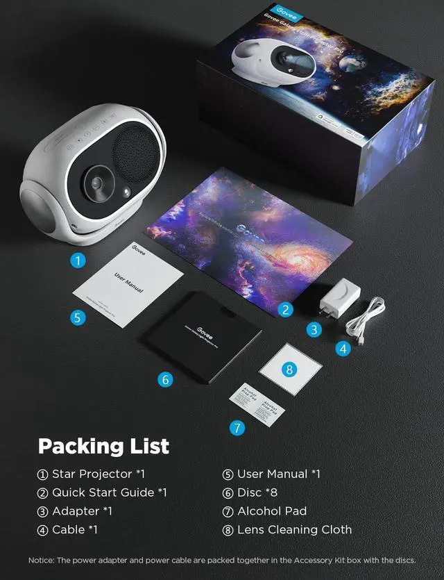 Alt view image 6 of 7 - Star Projector, Star Light with 8 Replaceable Discs, 38 Scene Modes, Bluetooth Speaker and 21 White Noises, Relaxing Light for Bedroom, Ceiling