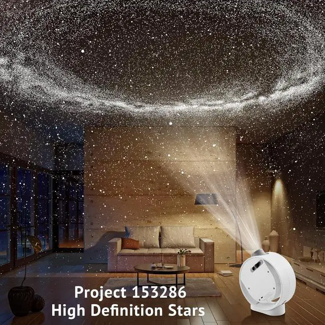 Alt view image 3 of 6 - Home Planetarium Star Projector, Ultra Clear Galaxy Projector with 130 ft² Projection Area, Auto-Off Timer, Remote Control, Night Light for Room Decor, 6K Discs, for Kids/Adult Gifts