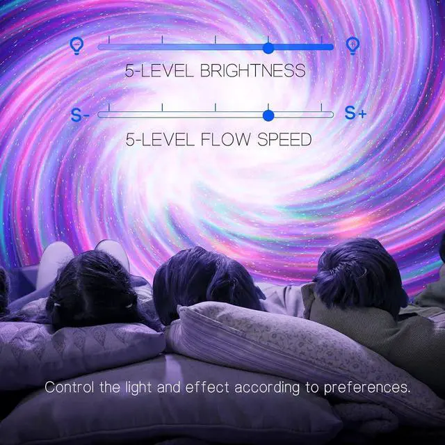 Alt view image 6 of 7 - Galaxy Light Aurora Projector with 33 Light Effects, Night Lights LED Star Projector for Bedroom Nebula Lamp, Remote Control, White Noises, Bluetooth Speaker for Parties (Jet Black)