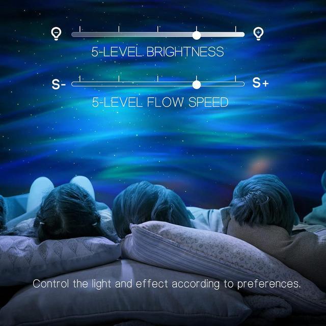 Alt view image 6 of 7 - Galaxy Light Aurora Projector with 33 Light Effects, Night Lights LED Star Projector for Bedroom Nebula Lamp, Remote Control, White Noises, Bluetooth Speaker for Parties(White)
