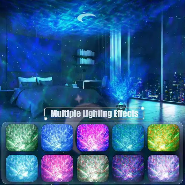 Alt view image 2 of 7 - Galaxy Star Projector Light with White Noise Bluetooth Speaker for Bedroom Living Room Ceiling Decor, Remote Control, Work with Alexa&Smart App, 10 Colors LED Night Lights for Kids/Adult Gift