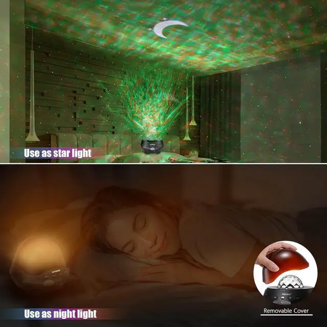 Alt view image 6 of 7 - Galaxy Star Projector Light with White Noise Bluetooth Speaker for Bedroom Living Room Ceiling Decor, Remote Control, Work with Alexa&Smart App, 10 Colors LED Night Lights for Kids/Adult Gift