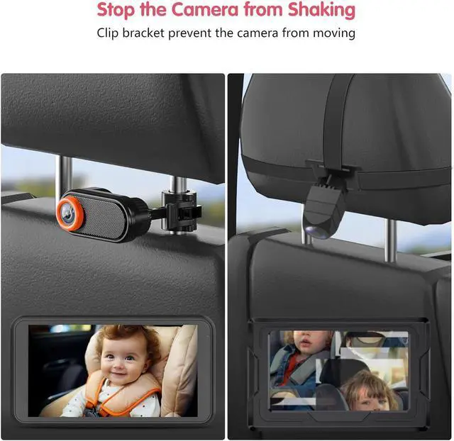 Alt view image 4 of 6 - aby Car Camera Night Vision 5.2'' Car Camera for Baby with Video Recording Function TF Card 3X Zoom 1080P Car Baby Camera 360° Rotation for Rear Facing Seat Wired (BM3)