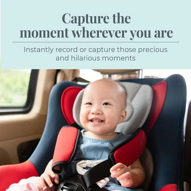 Alt view image 4 of 7 - Traveler Baby Monitor - Tiny Basic Kit (TT002) - Baby Car Monitor Camera with Sound, Auto Night Vision HD 720p 5" Touchscreen LCD Monitor, Rear Facing Car Seat Camera, White
