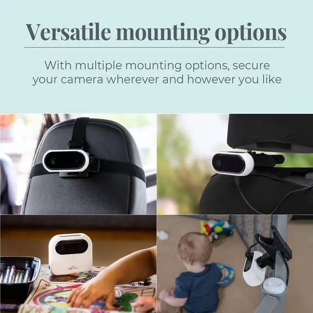 Alt view image 5 of 7 - Traveler Baby Monitor - Tiny Basic Kit (TT002) - Baby Car Monitor Camera with Sound, Auto Night Vision HD 720p 5" Touchscreen LCD Monitor, Rear Facing Car Seat Camera, White