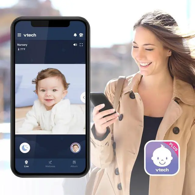 Alt view image 3 of 7 - Upgraded Smart WiFi Baby Monitor VM901, 5-inch 720p Display, 1080p Camera, HD NightVision, Fully Remote Pan Tilt Zoom, 2-Way Talk, Free Smart Phone App, Works with iOS, Android