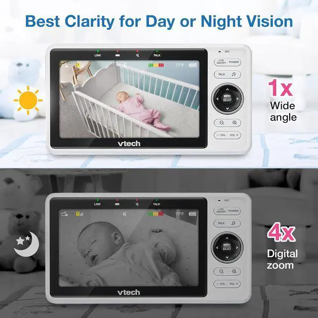 Alt view image 6 of 7 - Upgraded Smart WiFi Baby Monitor VM901, 5-inch 720p Display, 1080p Camera, HD NightVision, Fully Remote Pan Tilt Zoom, 2-Way Talk, Free Smart Phone App, Works with iOS, Android