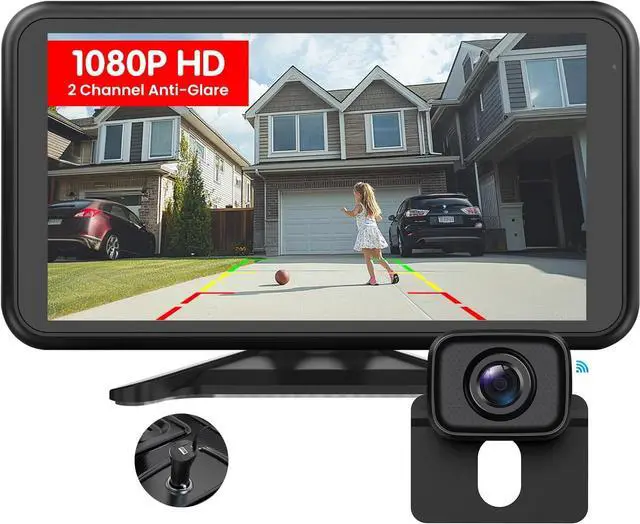 Main image of Wireless Backup Camera for Trucks 4.8 Inch: HD 1080P Easy Install 2 Channels Back Up Camera Systems, Stable Digital Signal Night Vision Wide Angle Rear View Camera for Car Pickup Van SUV - Foxpark W11