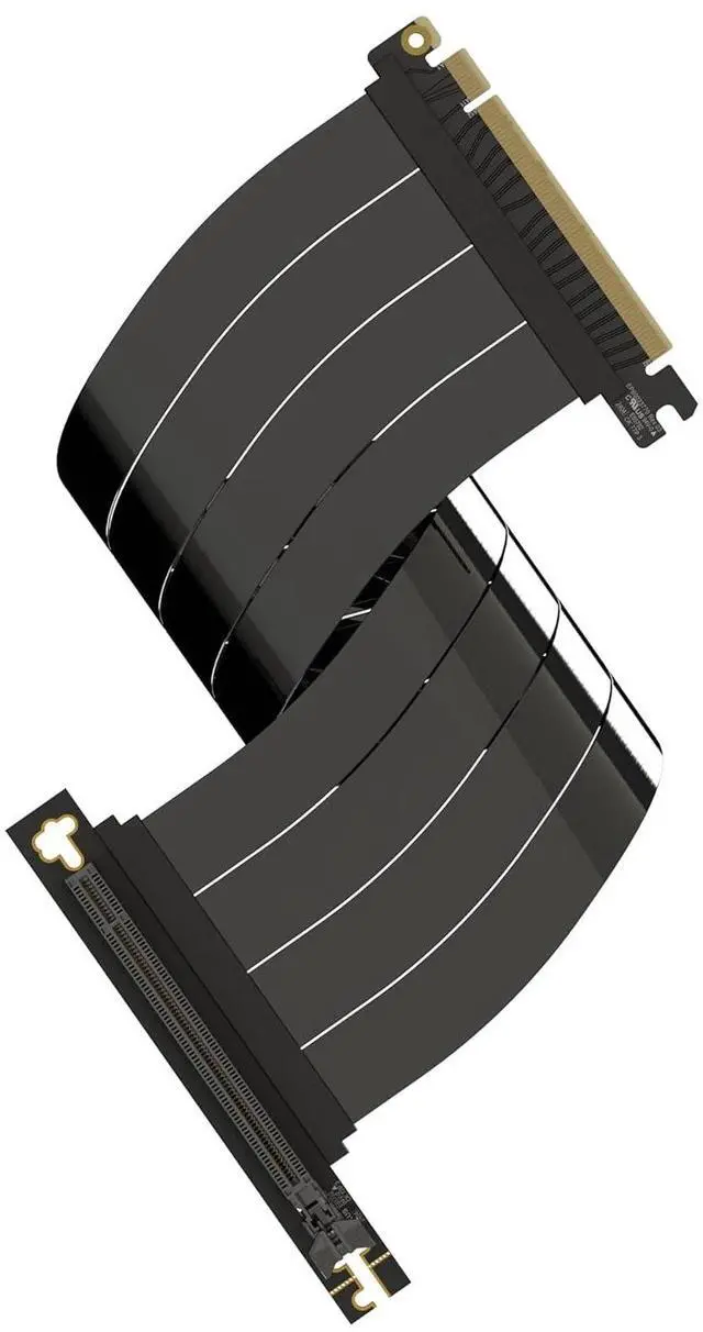 Main image of AVA5 PCIE 5.0 Riser Cable [40cm] Future Proof for Gen 5 GPU Vertical Mount | x16 128GB/s Speed | Compatible with PCIe 4.0 & WRX80/WRX90E | Right Angle, Black