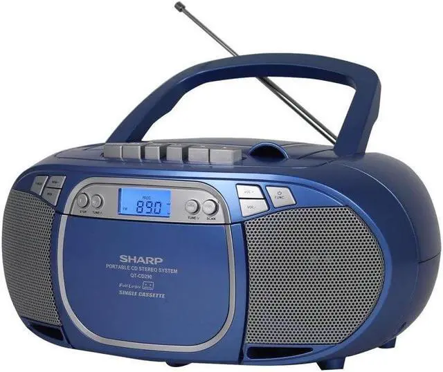 Alt view image 2 of 2 - QT-CD290(BL) Portable CD MP3 Cassette Boombox with AM/FM Stereo and Aux Input, Blue