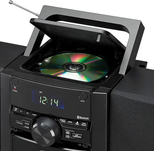 Alt view image 3 of 7 - Portable Stereo Bluetooth CD Music System with Cassette and Digital AM/FM Radio